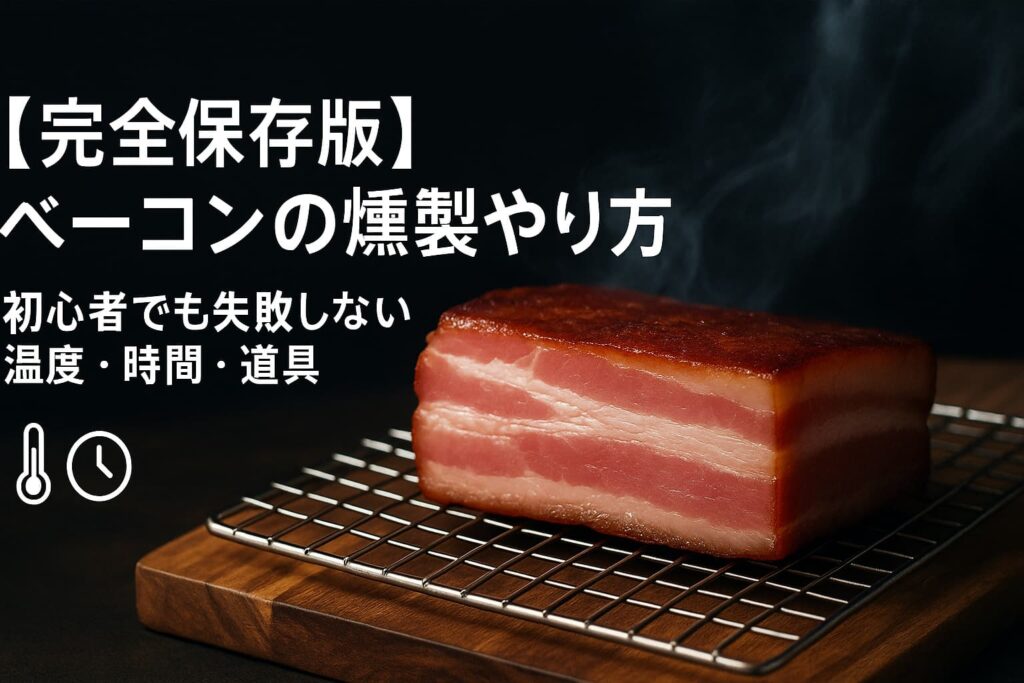 【完全保存版】ベーコンの燻製やり方|初心者でも失敗しない温度・時間・道具 | 燻す日々